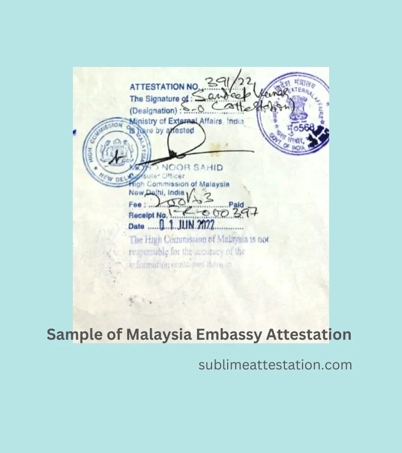 Malaysia Embassy Attestation Services