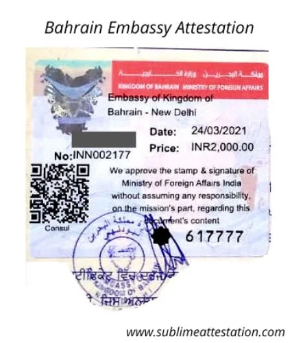Bahrain Embassy Attestation Services