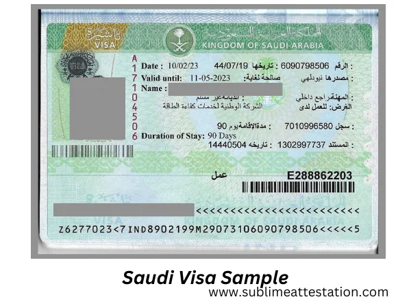Saudi Arabia VISA Stamping